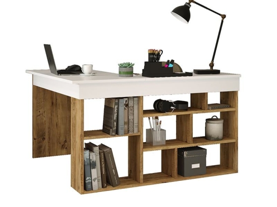 Γραφείο Γωνιακό Rosaline 176-000010 120x129x72cm White-Oak