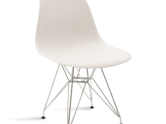 Καρέκλα Adelle 127-000015 45.5x52x80 White-Inox Πολυπροπυλένιο
