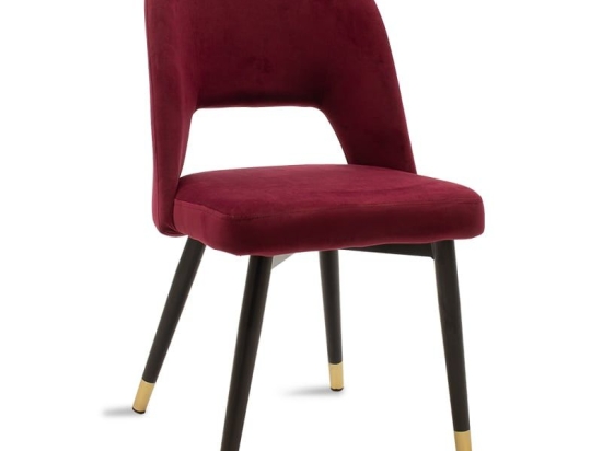 Καρέκλα Brianna 112-000027 48x58x81 Bordo-Black Βελούδο, Μέταλλο