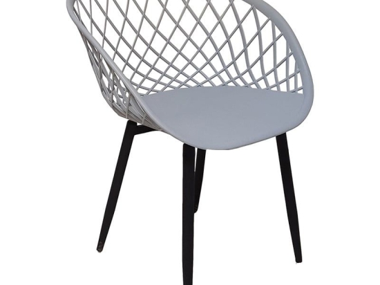 Καρέκλα Ezra I 127-000075 63x56x80 Grey-Black Μέταλλο,Πολυπροπυλένιο