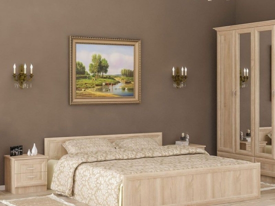 Κρεβάτι Rebecca 173-000033 174x202x60 Για Στρώμα 160x200 Sonoma Διπλό Μοριοσανίδα, Μελαμίνη