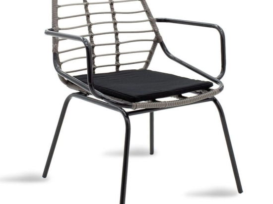 Πολυθρόνα Κήπου Naoki 140-000012 63x60x82 Grey-Black