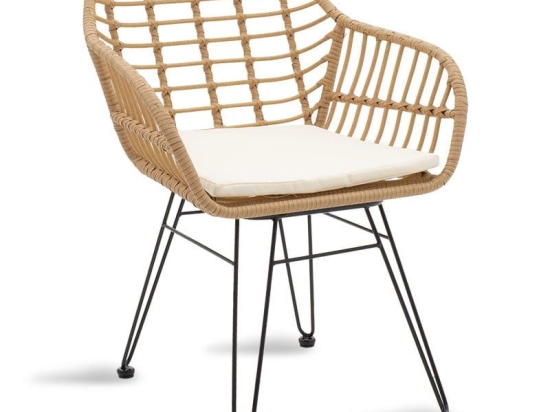 Πολυθρόνα Κήπου Naoki 140-000019 59x57x57 Black-Natural