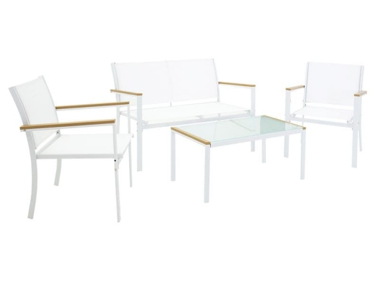 Σαλόνι Κήπου Jacie 136-000009 (Σετ 4τμχ) White 4 Θέσεων