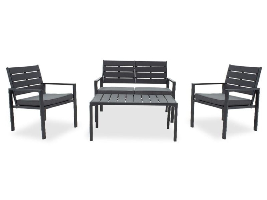 Σαλόνι Κήπου Patio I 149-000002 (Σετ 4τμχ) Anthracite - Black 4 Θέσεων