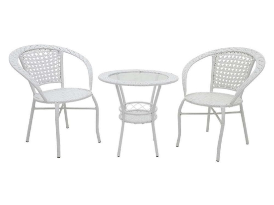 Σαλόνι Κήπου Saylor (Σετ 3Τμχ) 140-000027 White 2 Θέσεων