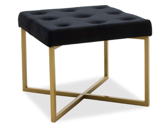 Σκαμπό Luisa 104-000006 40x40x30cm Black-Gold