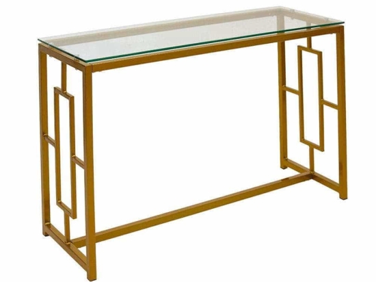 Κονσόλα Eccento 029-000108 120x40x71,5cm Clear-Gold