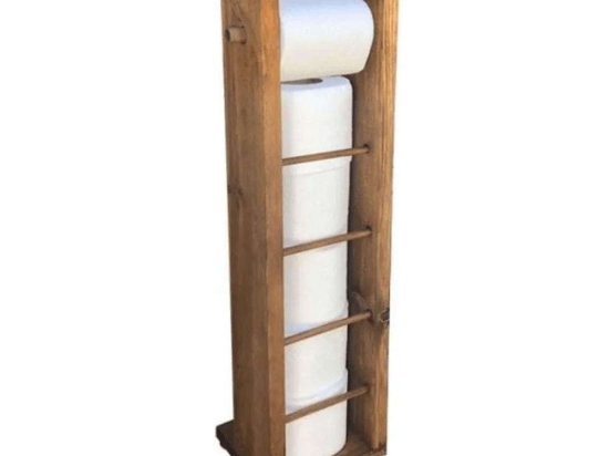 Χαρτοθήκη Επιδαπέδια Laila 120-000161 15x15x56cm Ξύλο