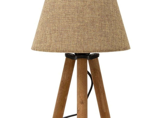 Φωτιστικό Επιτραπέζιο PWL-1071 Φ22x32cm 1xΕ27 Walnut-Brown