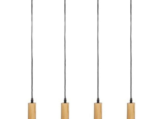 Φωτιστικό Οροφής - Ράγα Nat 199-000090 80x6x110cm 4xΕ27 25W Black-Natural