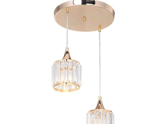 Φωτιστικό Οροφής PWL-1025 Φ30x70cm 2xΕ27 60W Gold-Clear