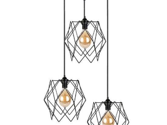 Φωτιστικό Οροφής PWL-1037 Φ30x85cm 3xE27 Black