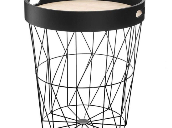 Τραπεζάκι Σαλονιού Βοηθητικό Kumi 199-000176 35x37,7cm Black-Oak