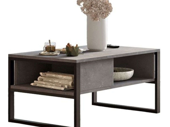 Τραπέζι Σαλονιού Honora 176-000033 100x60x44,5cm Anthracite-Black