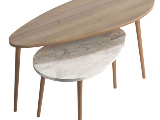 Τραπέζι Σαλονιού Monty (Σετ 2Τμχ) 185-000067 116x46x46/77x45x43cm Multi-Oak