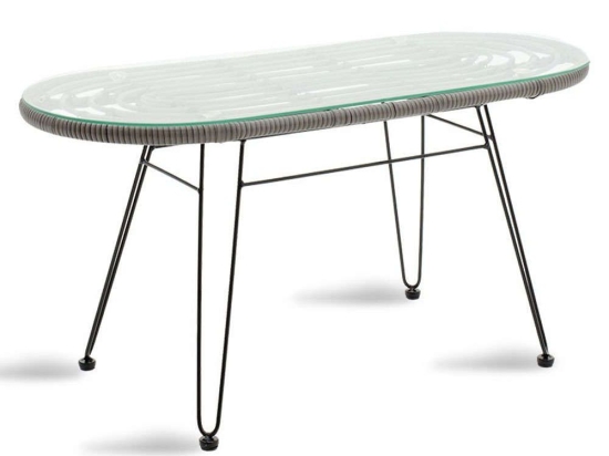 Τραπέζι Κήπου Naoki 140-000006 100x45x46cm Black-Grey