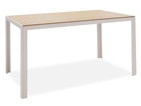 Τραπέζι Κήπου Nares 152-000004 140x80x72,5cm White-Natural