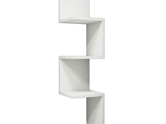Ραφιέρα Γωνιακή Τοίχου Insta 120-000171 25x25x105,5cm White