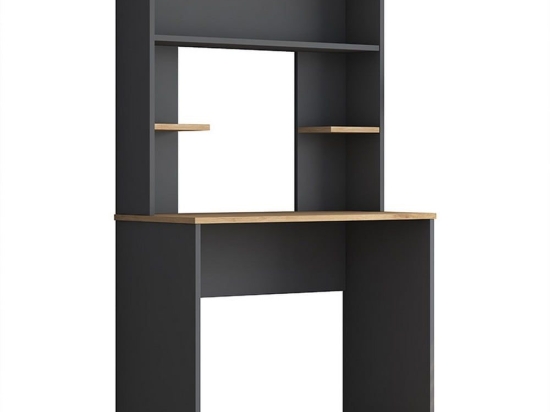 Γραφείο Με Ραφιέρα Goldie 182-000052 90x45x155.60cm Anthracite-Natural