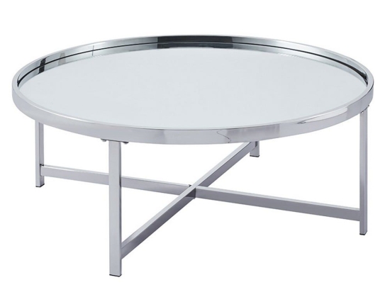 Τραπέζι Σαλονιού Tristan 138-000018 Φ105x40cm Silver