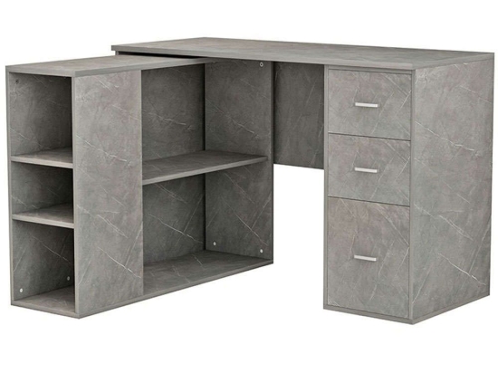 Γραφείο Εργασίας Γωνιακό Polina 230-000017 120x100x75cm Marble Grey
