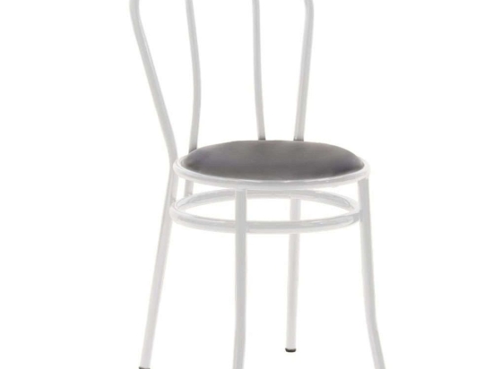 Καρέκλα Βιέννης I 243-000039 40x47x85cm Black-White Μέταλλο,Τεχνόδερμα