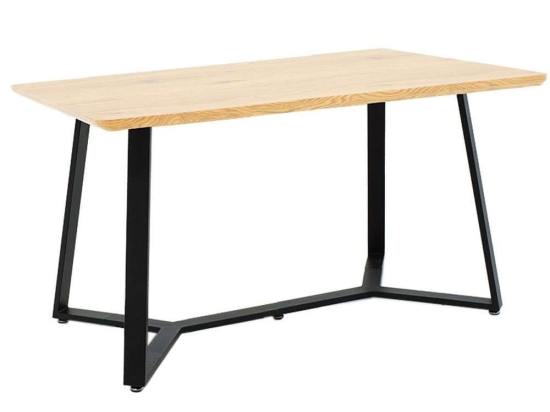 Tραπέζι Gemma 235-000016 140x80x75cm Sonoma-Black Mdf,Μέταλλο