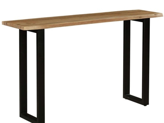 Κονσόλα Carver 240-000008 150x40x76cm Walnut-Black Μέταλλο,Ξύλο