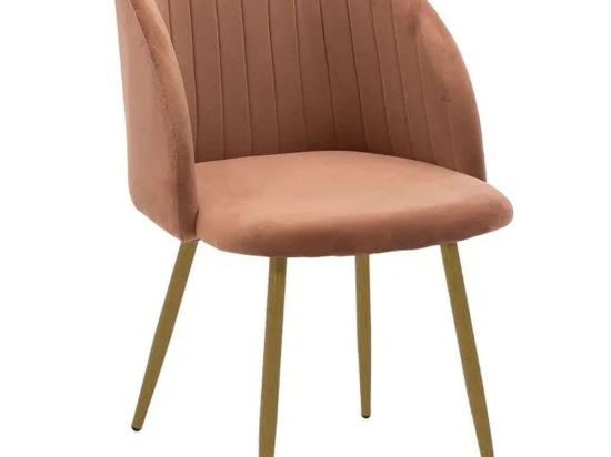 Πολυθρόνα Oasis 127-000097 54x52x84cm Apple-Natural Βελούδο, Μέταλλο