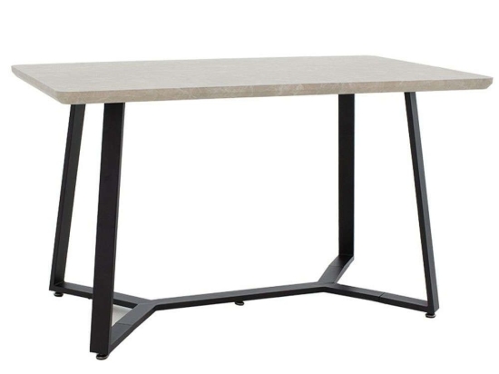 Tραπέζι Gemma 235-000015 140x80x75cm Antique Grey-Black Μοριοσανίδα, Μέταλλο