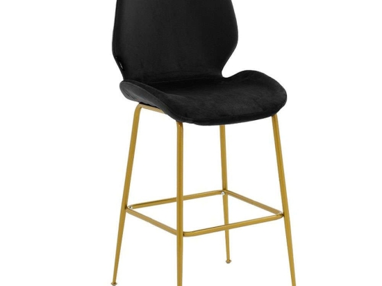 Σκαμπό Μπαρ Impel 029-000191 46x51x99cm Black-Gold