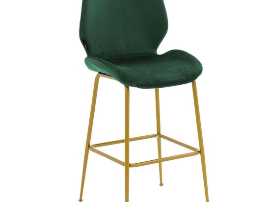Σκαμπό Μπαρ Impel 029-000189 46x51x99cm Dark Green-Gold