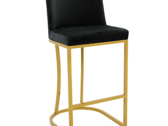 Σκαμπό Μπαρ Impartial I 029-000197 48x46x95cm Black-Gold
