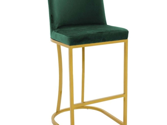Σκαμπό Μπαρ Impartial I 029-000195 48x46x95cm Dark Green-Gold