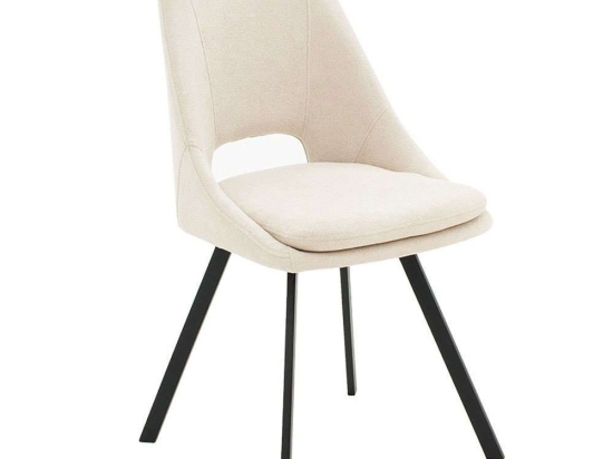 Καρέκλα Initiate Μπουκλέ 093-000021 48x57x85cm Cream-Black Μέταλλο,Ύφασμα