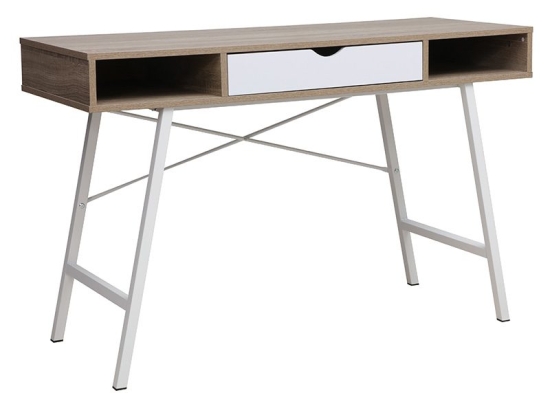 Γραφείο εργασίας Yamin pakoworld φυσικό-λευκό 120x48x76εκ