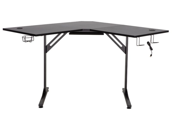 Γωνιακό γραφείο gaming Braxton pakoworld μαύρο 120x120x76εκ