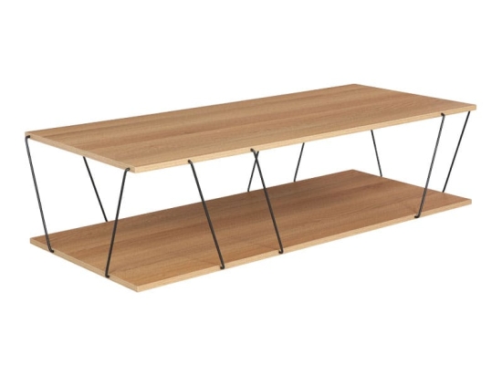 Τραπέζι σαλονιού Tars pakoworld sonoma-μαύρο 120x50x30εκ