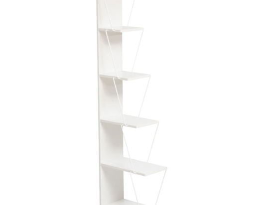 Βιβλιοθήκη mini Tars pakoworld λευκό 50x22x150εκ