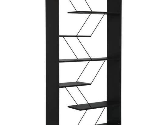 Βιβλιοθήκη Tars pakoworld ανθρακί-μαύρο 84x24x157εκ