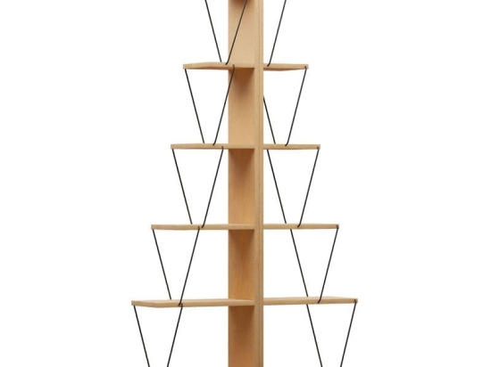 Βιβλιοθήκη mini Tars pakoworld sonoma-μαύρο 130x22x146εκ