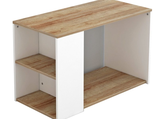 Τραπέζι σαλονιού Hattie pakoworld φυσικό-λευκό 80x40x50εκ