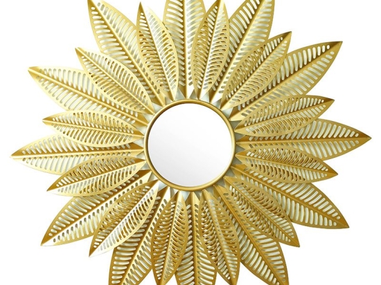 Καθρέπτης Leaf pakoworld χρυσό 94x6x94εκ