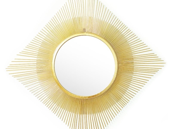 Καθρέπτης Sunshine pakoworld χρυσό 70x3x70εκ