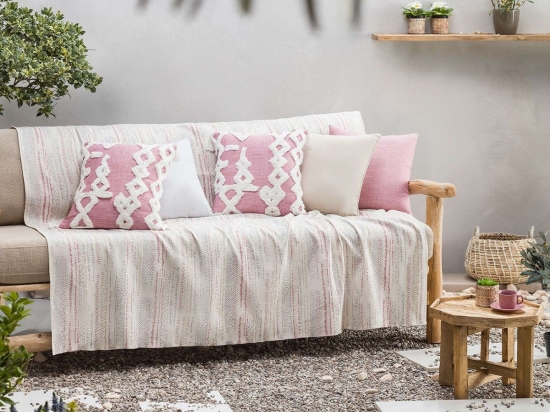 Ριχτάρι Flair Pink/Grey 857/17 Gofis Home Πολυθρόνα 180x180cm Βαμβάκι-Πολυέστερ