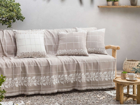 Ριχτάρι Korpus Brown 608/13 Gofis Home Τριθέσιο 180x310cm Βαμβάκι-Πολυέστερ