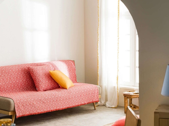 Ριχτάρι Lumien Red 517/02 Gofis Home Διθέσιο 180x250cm Βαμβάκι-Πολυέστερ
