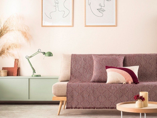 Ριχτάρι Cecil 656/02 Bordo Gofis Home Πολυθρόνα 180x180cm Βαμβάκι-Ακρυλικό