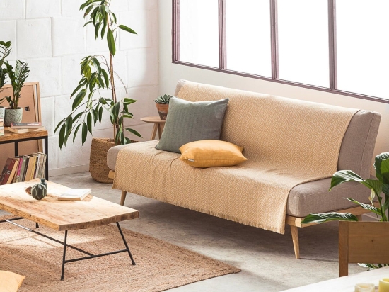 Ριχτάρι Seashell 223/04 Mustard Gofis Home Διθέσιο 180x250cm Βαμβάκι-Πολυέστερ